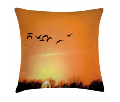 Migration Sunset Orange Pillow Cover