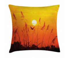 Flying Birds at Dusk Pillow Cover