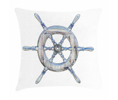 Wooden Ship Wheel Pillow Cover