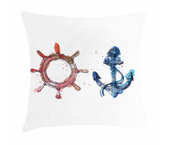 Nautical Steering Wheel Pillow Cover