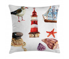 Lighthouse Seagull Pillow Cover