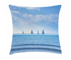 Sailing Boat on Ocean Pillow Cover