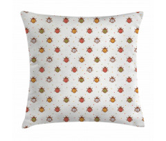 Pastel Colored Ladybugs Pillow Cover