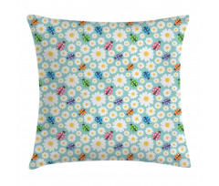 Daisies and Ladybugs Pillow Cover