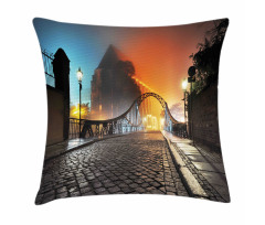 Old Town Bridge Night Pillow Cover