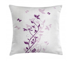 Violet Tree Blossoms Pillow Cover
