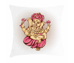 Bohemian Elephant Lotus Pillow Cover