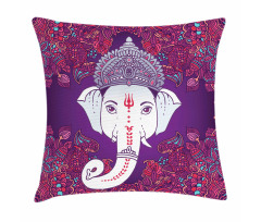 Elephant Floral Design Pillow Cover