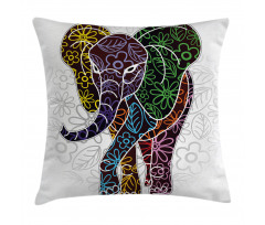 Floral Tribal Shapes Pillow Cover