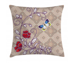 Blooming Flower Retro Pillow Cover