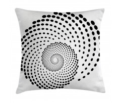 Spiral Monochrome Black Pillow Cover