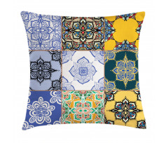 Boho Portugese Tiles Pillow Cover