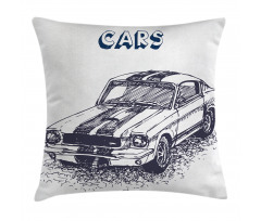 Sports Car Grunge Pillow Cover