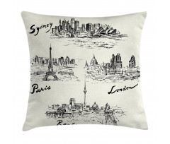 World's Famous Cities Pillow Cover