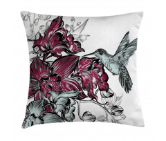 Orchids and Hummingbird Pillow Cover