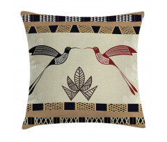 Bamboo Leaf Birds Art Pillow Cover