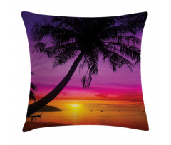 Palm Shadow at Sunset Pillow Cover