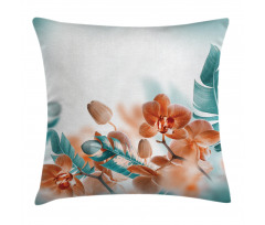 Orchids Blossoms Floral Pillow Cover