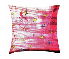 Red Grunge Celestial Pillow Cover