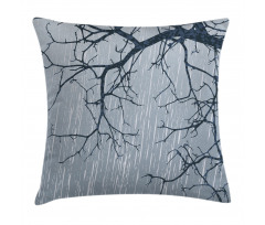 Rainy Day Winter Branches Pillow Cover