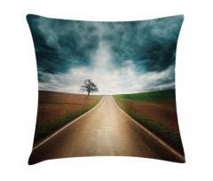 Roads Travel Clouds Pillow Cover