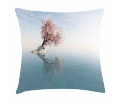 Lonely Tree in Water Pillow Cover