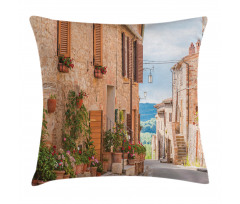 Medieval Old Village Pillow Cover