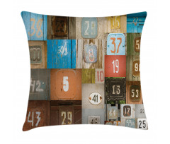 Nostalgic Door Numbers Pillow Cover