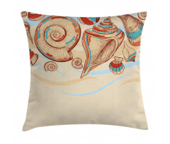 Seashells Pastel Colored Pillow Cover