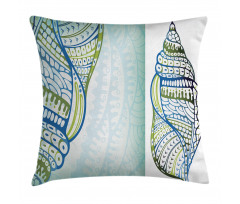 Seashell Ornate Motifs Pillow Cover