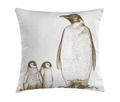 King and Baby Penguin Pillow Cover