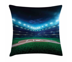Baseball Stadium Night Pillow Cover
