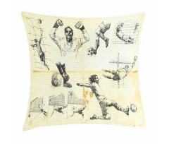 Soccer Players Artwork Pillow Cover