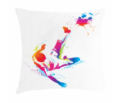 Kicking Ball Watercolors Pillow Cover