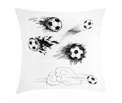 Football in Flame Pillow Cover