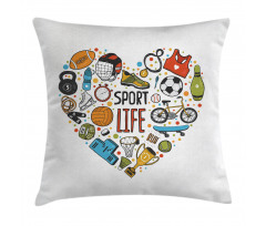 Heart with Sport Pillow Cover