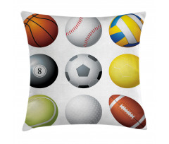 Sports Balls Pattern Pillow Cover