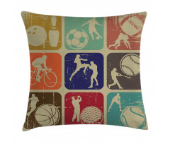 Grunge Sports Banners Pillow Cover