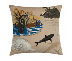 Sea Monsters Pirate Pillow Cover
