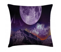 Moon and Asteroids Pillow Cover