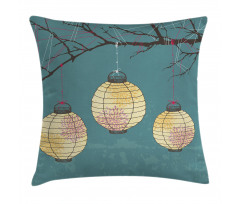 Lanterns Hanging on Tree Pillow Cover