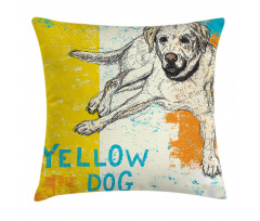 Grunge Sketch Dog Art Pillow Cover