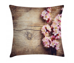 Spring Blossom on Wood Pillow Cover