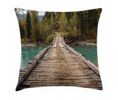 River Pine Tree Forest Pillow Cover
