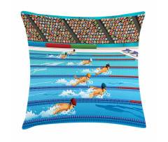 Olympics Swimming Race Pillow Cover