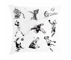 Sports Theme Sketch Pillow Cover