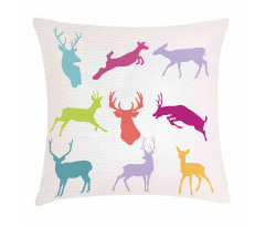 Colorful Jumping Animals Pillow Cover
