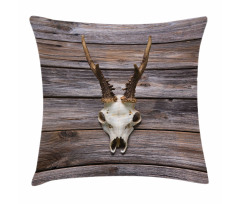 Rustic Antlers on Wood Pillow Cover