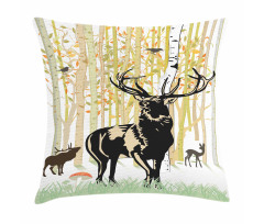 Autumn Forest Wild Animal Pillow Cover