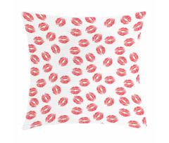 Red Lipsticks Kiss Marks Pillow Cover